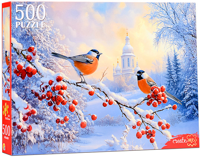 Пазл «Снегири на ветке» | Рыжий кот