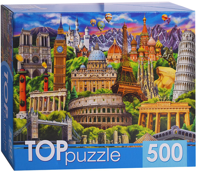 Пазл «Достопримечательности мира» | Рыжий кот