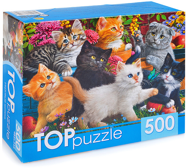 Пазл «Игривые котята» | Рыжий кот