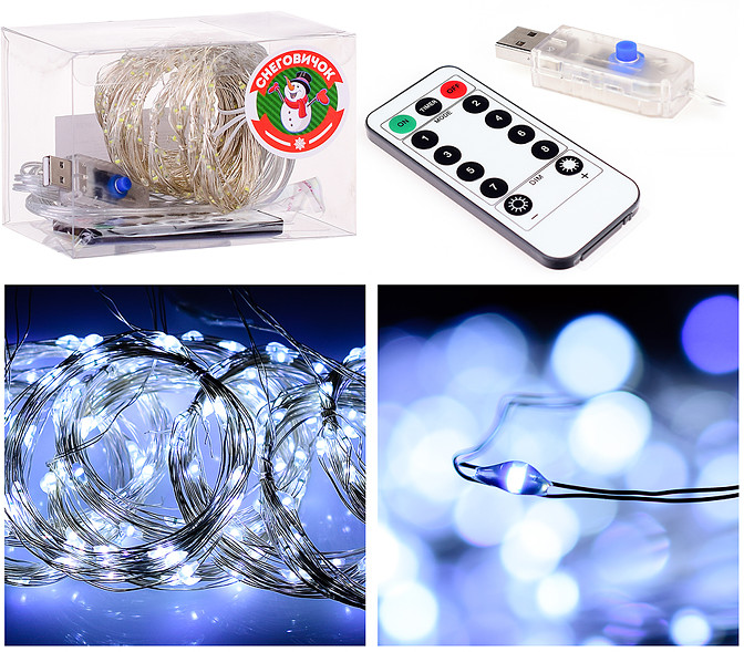 Электрогирлянда-занавес | Снеговичок