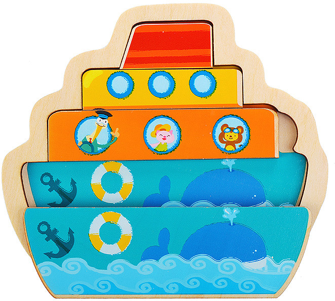 Пазл в рамке «Пароход» | Щепочка