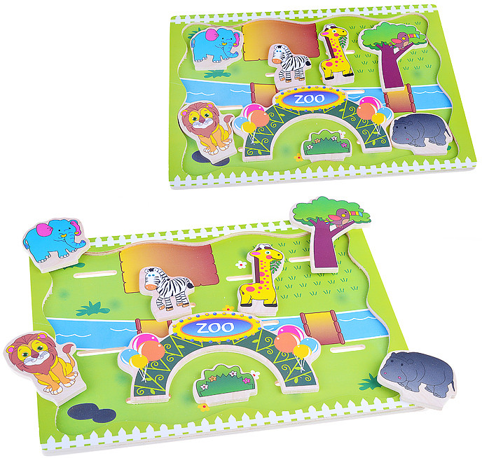 Пазл-вкладыш «Животные сафари» | Щепочка