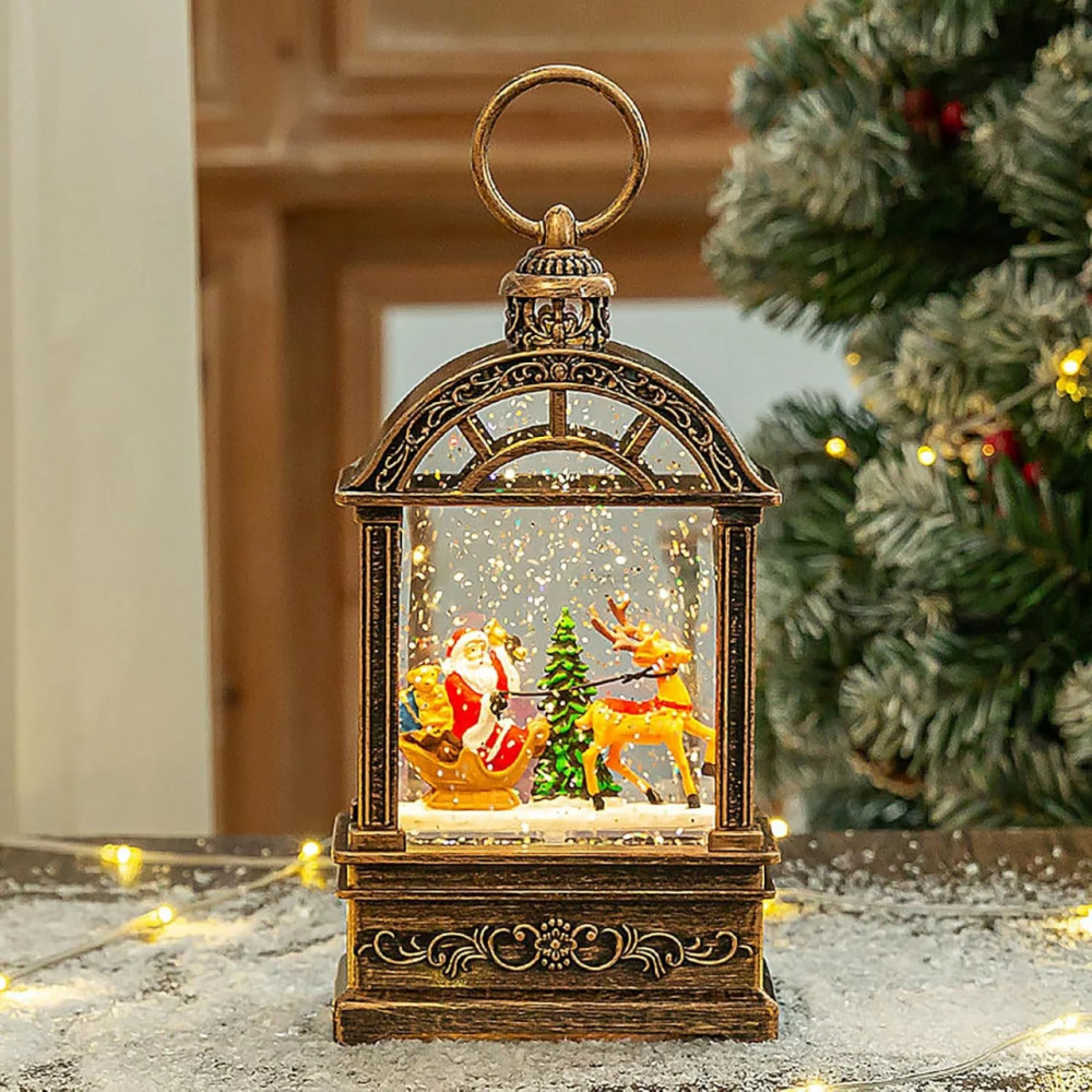 Музыкальный светильник-фонарь с Дедом Морозом