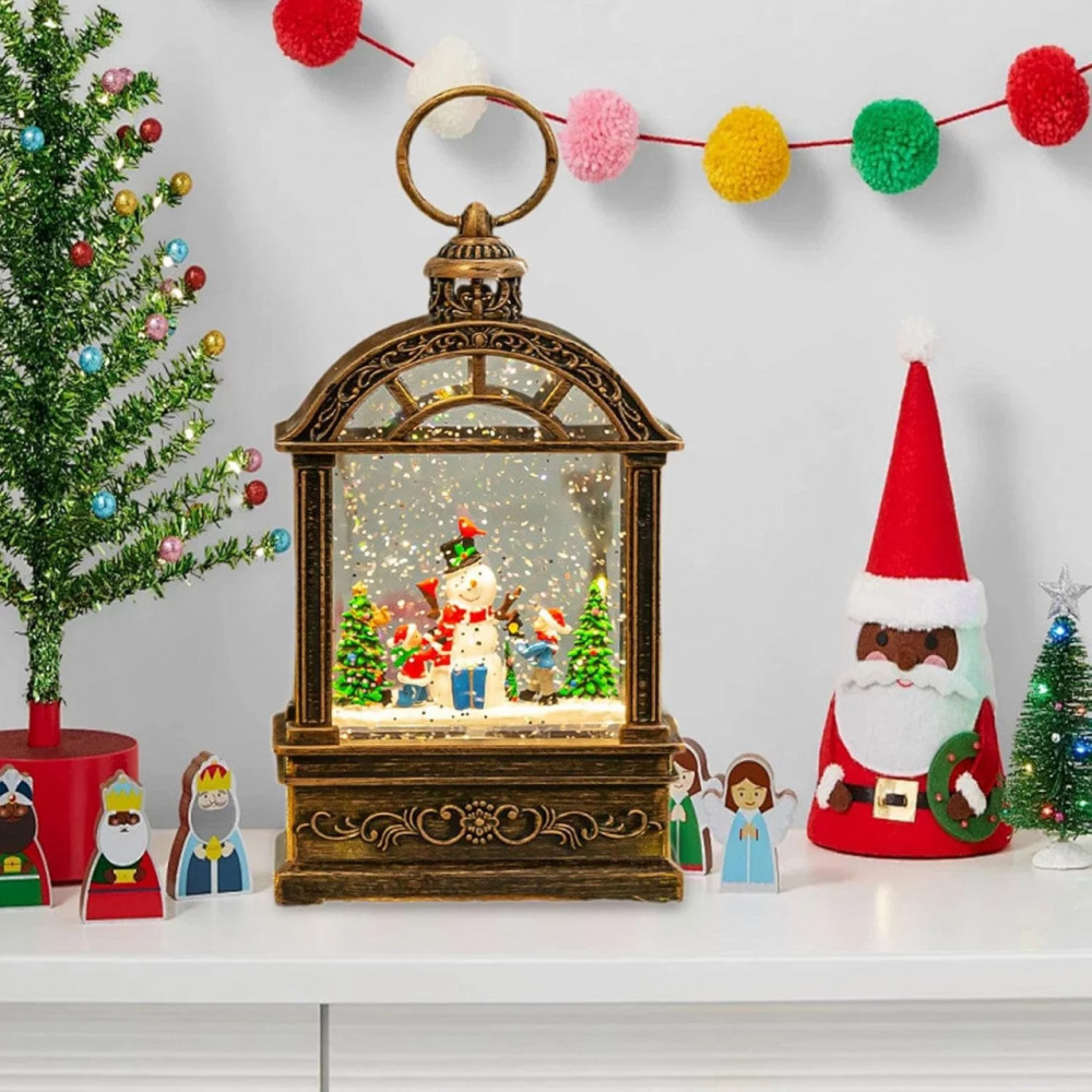 Музыкальный светильник-фонарь со Снеговиком