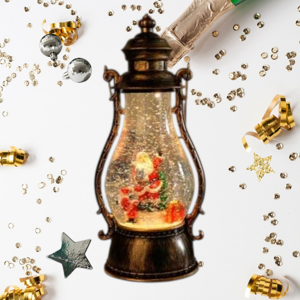 Музыкальный светильник-фонарь с Санта Клаусом