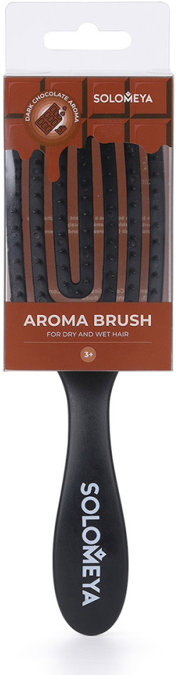 Арома-расческа для сухих и влажных волос в мини-формате «Горький Шоколад» | Solomeya