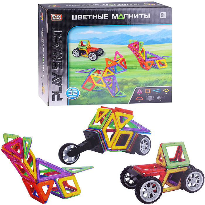 Конструктор магнитный «Цветные магниты» | Play Smart
