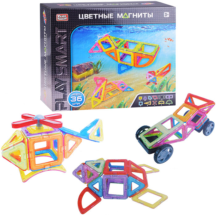 Конструктор магнитный «Цветные магниты» | Play Smart