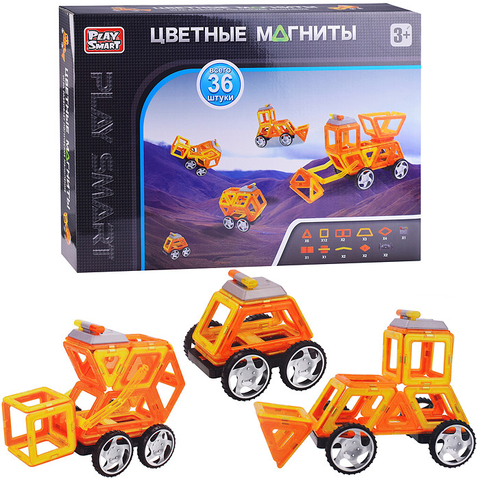 Конструктор магнитный «Цветные магниты» | Play Smart