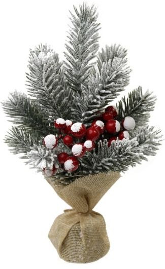 Ель декоративная заснеженная с ягодами