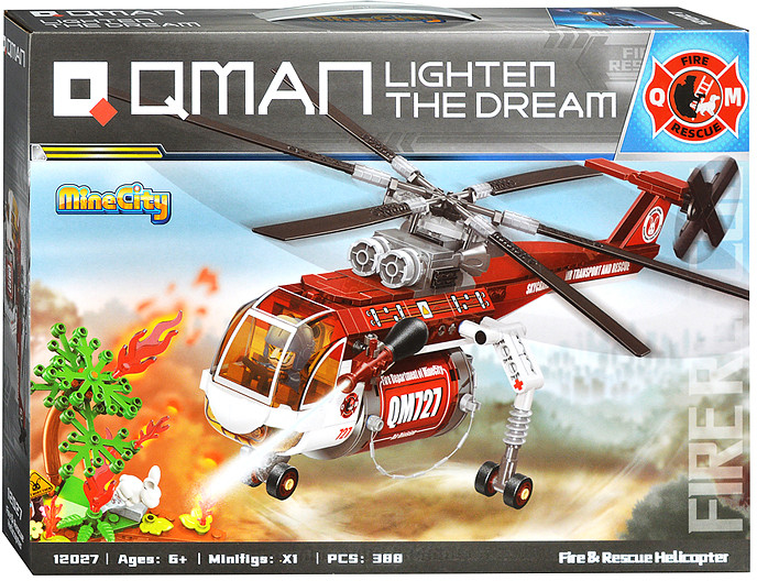 Конструктор «Пожарно-спасательный вертолёт» | QMAN