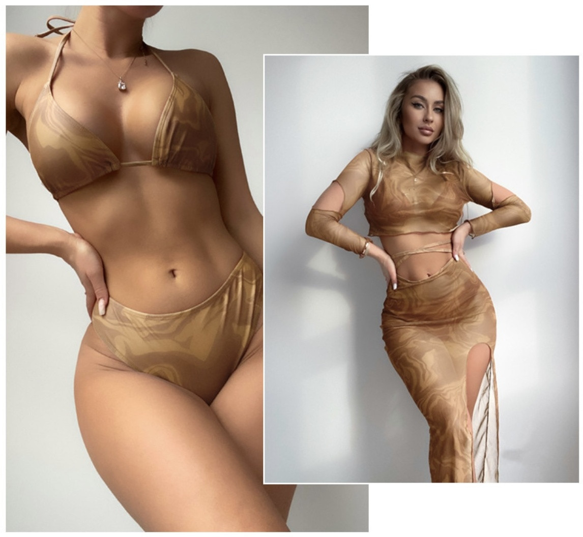 Купальник раздельный с юбкой и топом женский