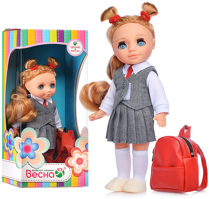 Кукла «Ася первоклассница в сером» | Фабрика игрушек «Весна»