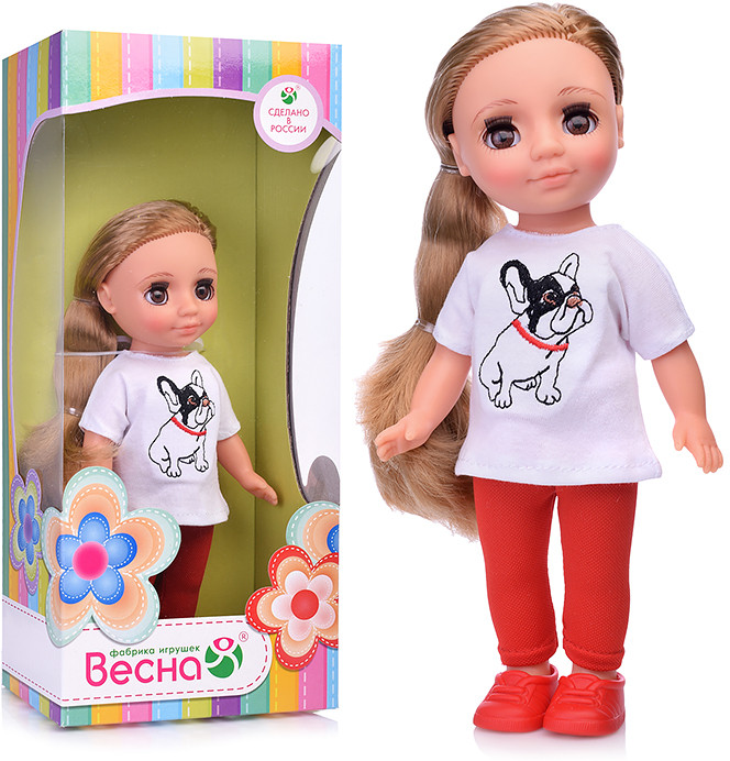 Кукла «Ася с бульдожкой» | Фабрика игрушек «Весна»