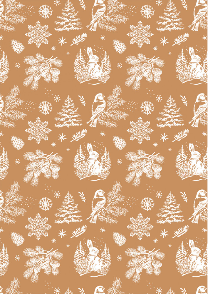 Бумага упаковочная | Winter forest | Meshu