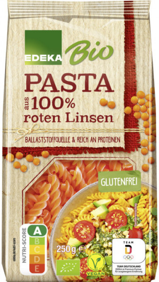 Макароны из красной чечевицы