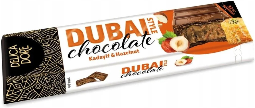 Шоколад с фундуком и катаифом «Kadayif & Hazelnut» | Dubai style | Delicadore