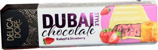 Шоколад белый с клубникой и катаифом «Kadayif & Strawberry»