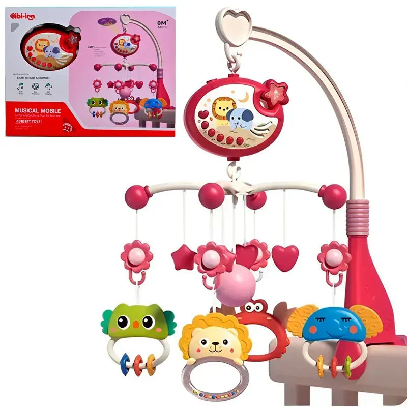 Детский музыкальный мобиль на кроватку с проектором звездного неба