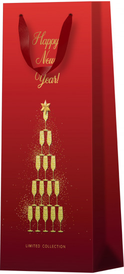 Пакет под бутылку подарочный «New Year»