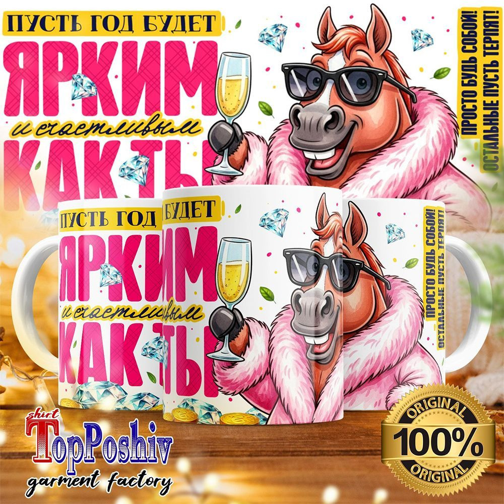 Кружка с принтом «Пусть год будет ярким и счастливым как ты» | TopPoshiv