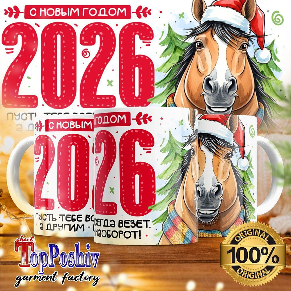 Кружка с принтом «С Новым годом 2026» | TopPoshiv