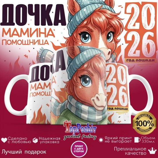 Кружка с принтом «Дочка, мамина помощница»