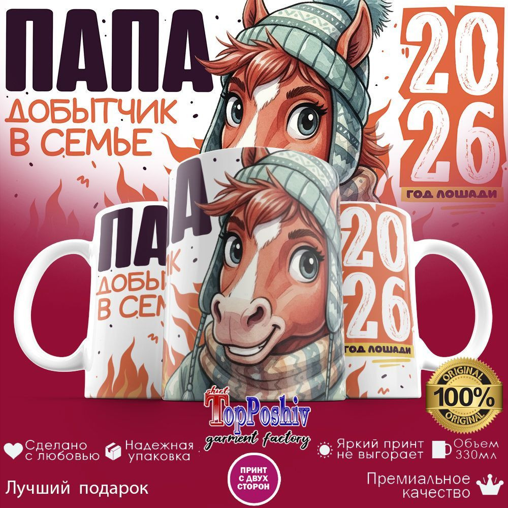 Кружка с принтом «Папа добытчик в семье» | TopPoshiv