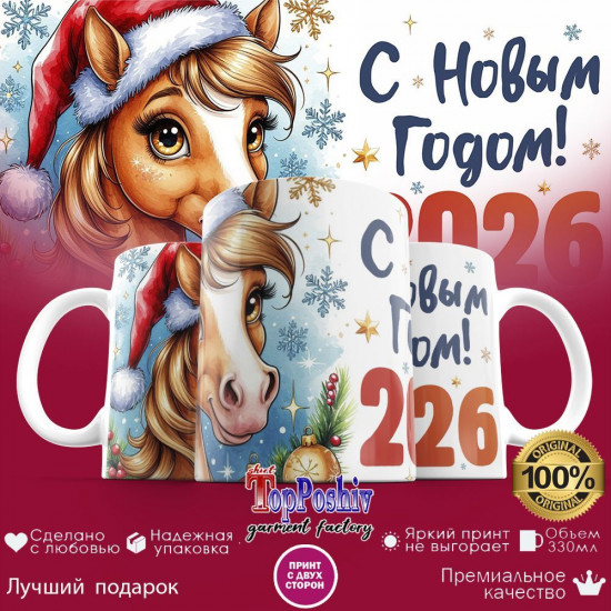 Кружка с принтом «С Новым годом 2026»