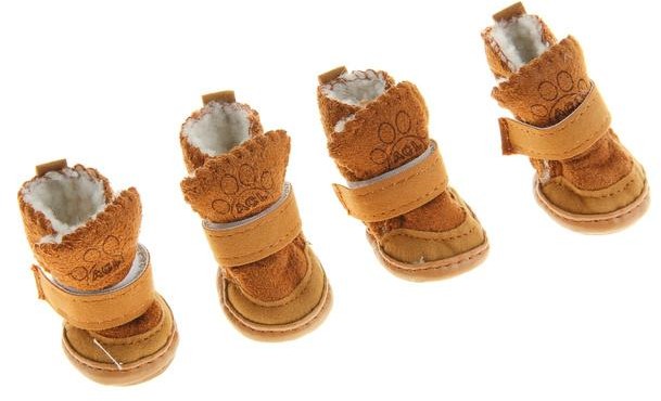 Ботинки для собаки «Элеганс», 3 размер (набор 4 шт) коричневые