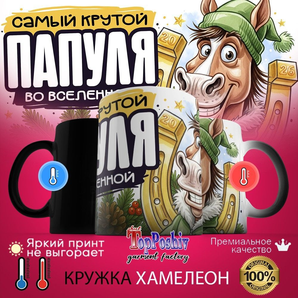 Кружка-хамелеон с принтом «Самый крутой папуля во вселенной» | TopPoshiv