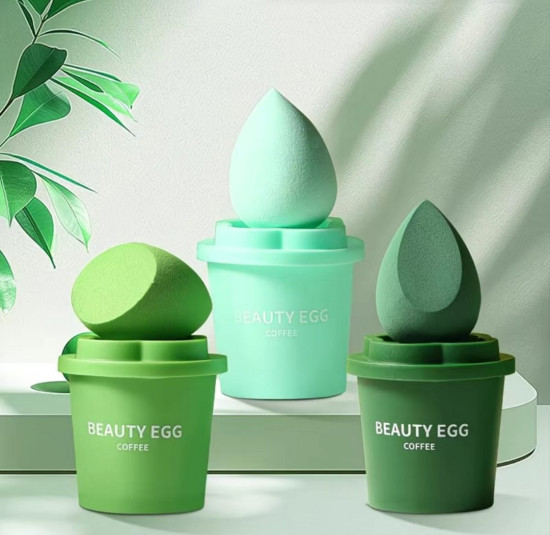 Набор спонжей для макияжа в стильных контейнерах «Beauty Egg»