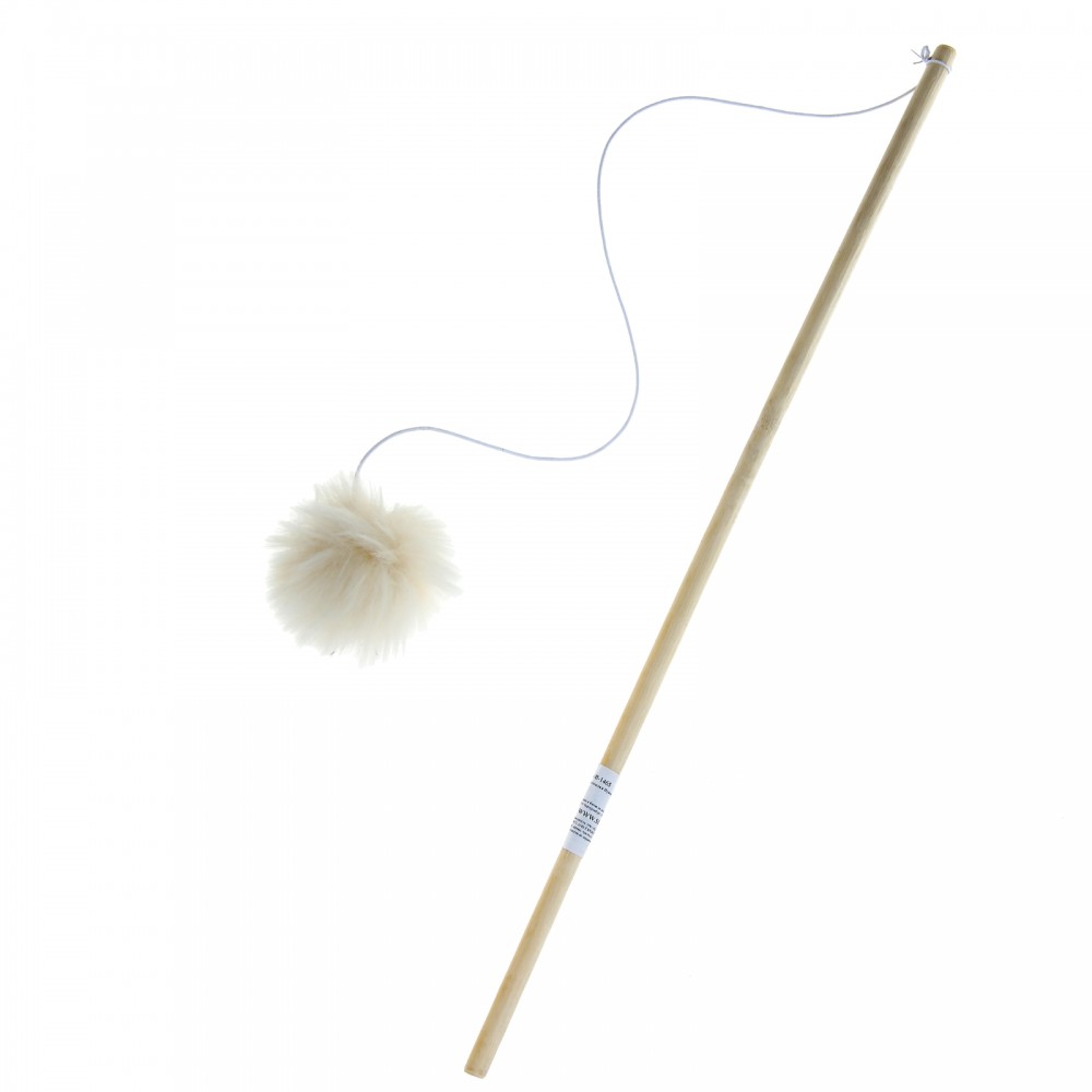 Дразнилка пушок на деревянной палочке