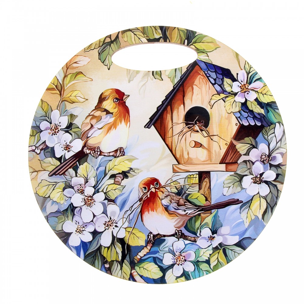 Доска разделочная круглая «Птички» | Сувенирный дом «Панда»