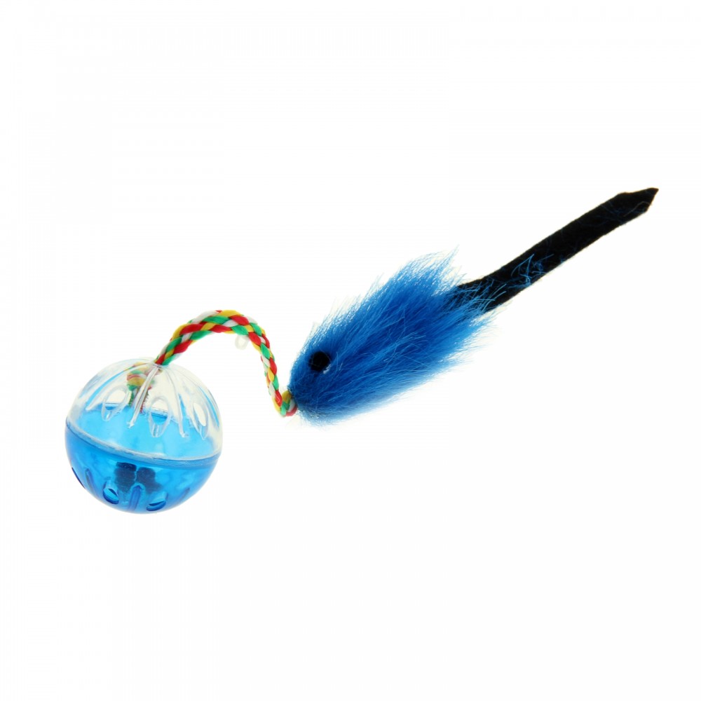 Шар-погремушка с хвостиком, цвет в ассортименте