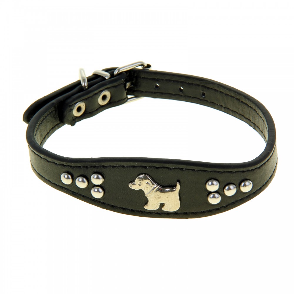 Ошейник-селедка со щенком (29 х 3 см), черный | Пижон