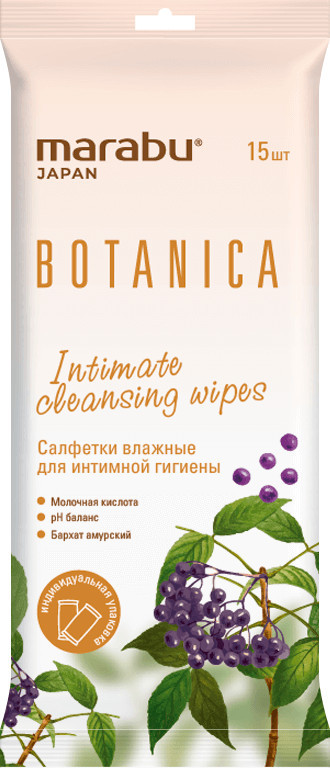 Салфетки влажные для интимной гигиены | Botanica | Marabu