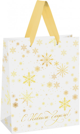 Пакет подарочный «Gold snowflake»