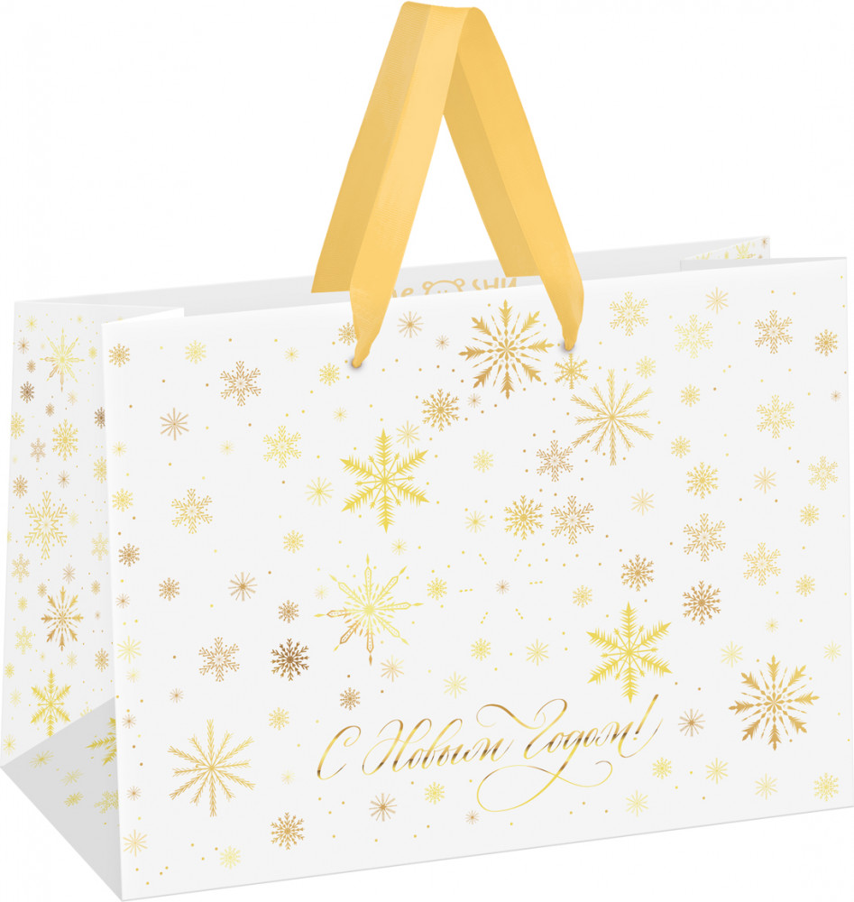 Пакет подарочный «Gold snowflake» | Meshu