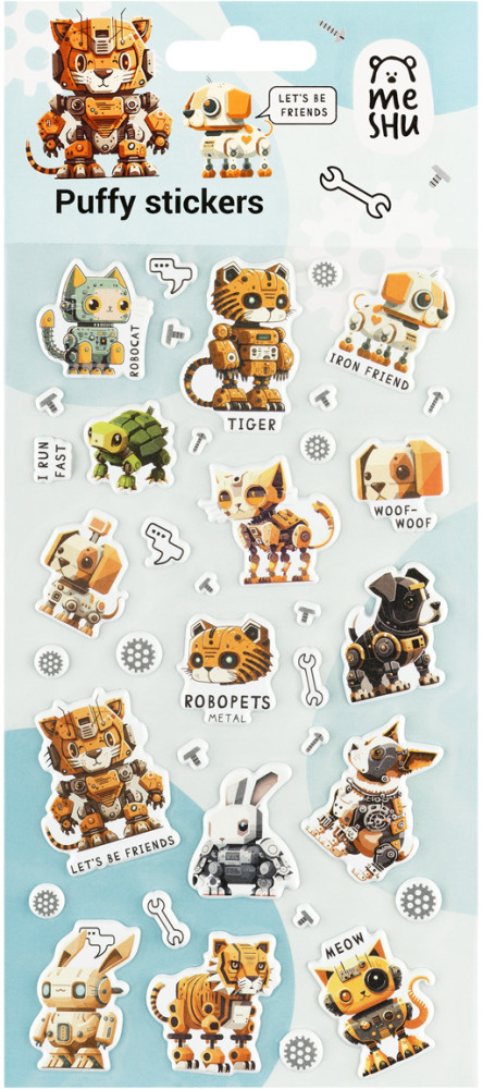 Наклейки объемные | Robopets | Meshu
