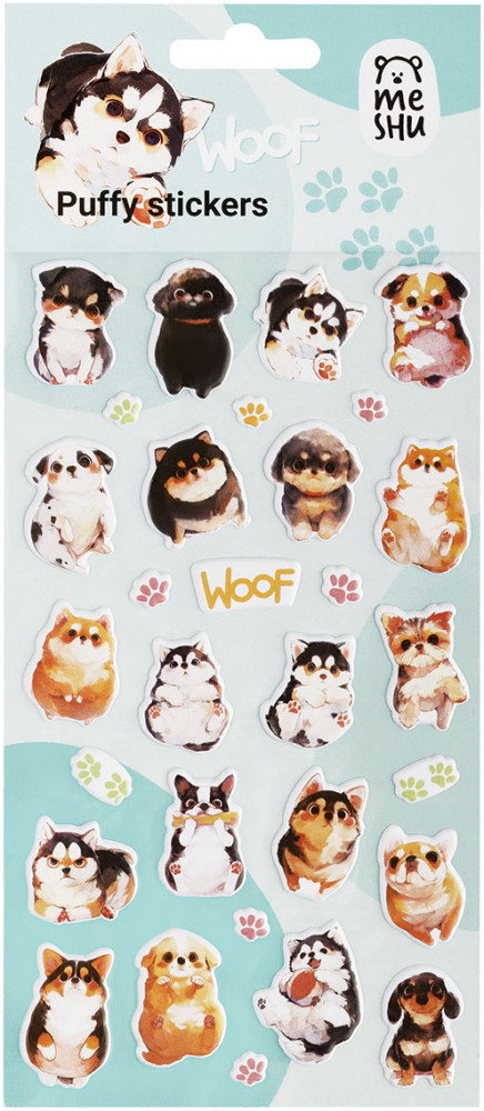 Наклейки объемные «Woof» | Meshu