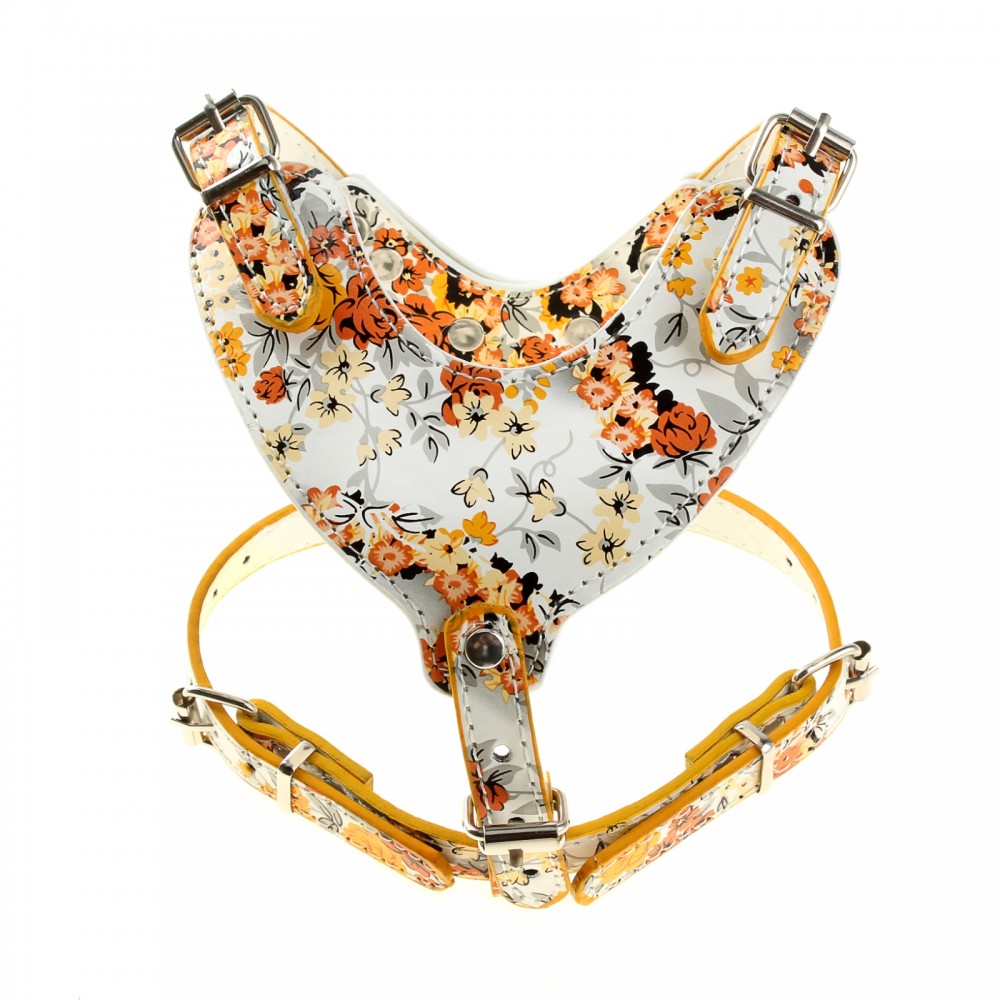 Шлейка «Винтаж» (обхват шеи 23-32 см, обхват груди 36-49 см), оранжевая | Пижон