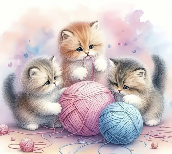 Алмазная мозаика «Котята»