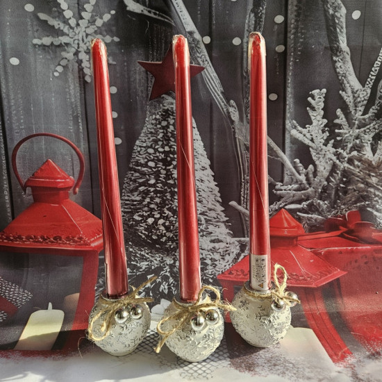 Набор декоративных свечей «Красный перламутр»
