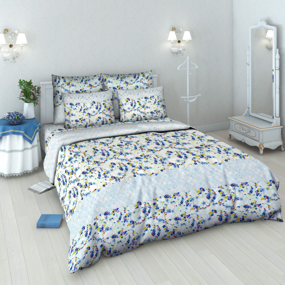 Комплект постельного белья «Цветочный вальс» (арт. 5005/2, 1,5-спальный, бязь, 2 наволочки 70х70) | Русская душа | ТДЛ Текстиль