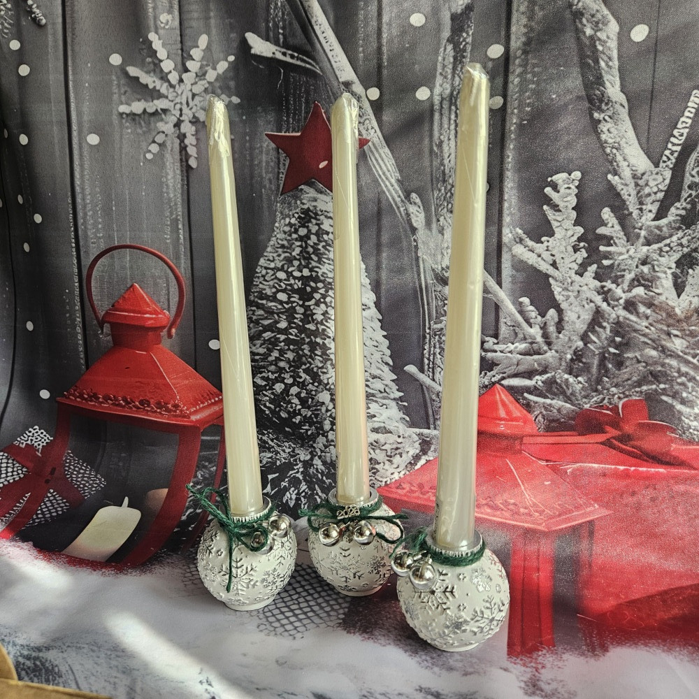 Набор декоративных свечей «Белый жемчуг» | Carrero creative homе
