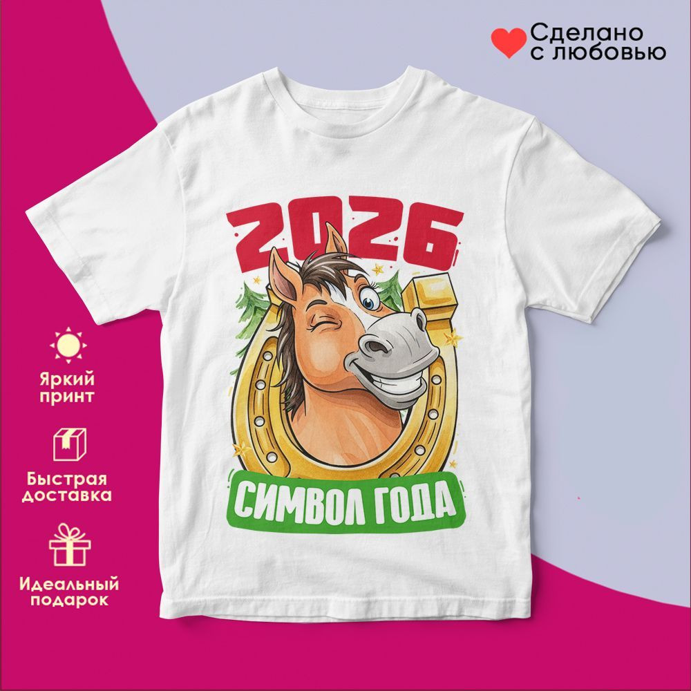 Футболка с принтом «2026 символ года» | TopPoshiv