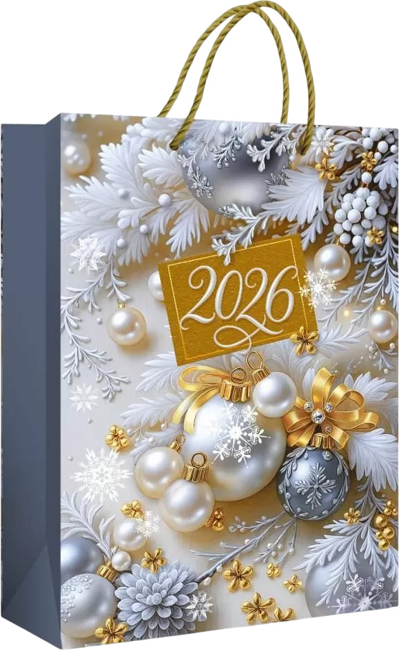 Пакет подарочный «Серебряные шары. 2026» | Горчаков