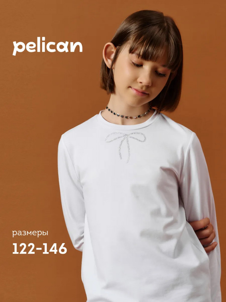 Лонгслив школьный для девочек | Pelican