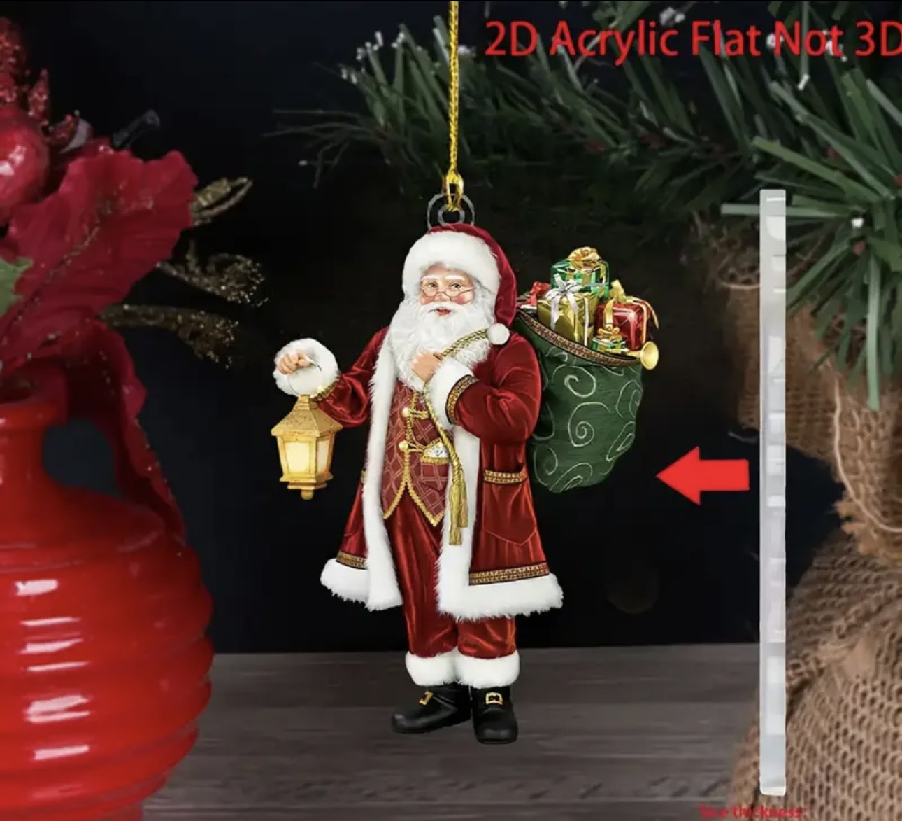 Новогодняя игрушка елочная «Санта Клаус»